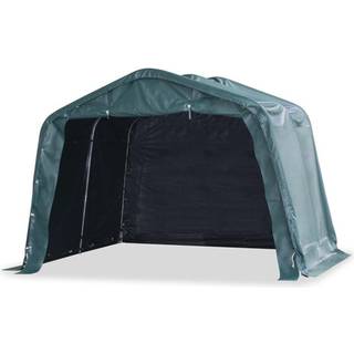 flytteligt læskur til husdyr PVC 550 g/m² 3,3x3,2 m mørkegrøn