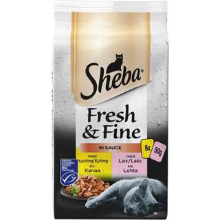 SHEBA Pouch Fresh&Fine Mixed Collect Kylling&laks 6x50g
