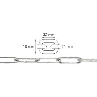 Home-it langleddet kæde 4 mm x 5 meter galvaniseret