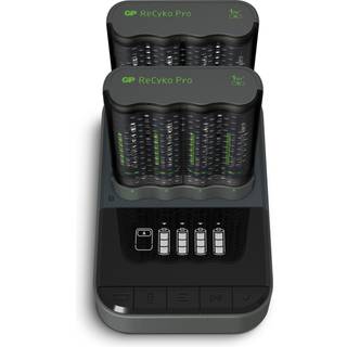 GP ReCyko 2x Pro Speed-oplader (USB) med ladestation D861 og 8 stk. AA 2000 mAh photoflash batterier
