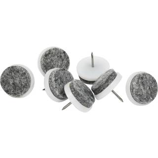 Filtpuder med søm Ø24 mm grå - 24 stk.