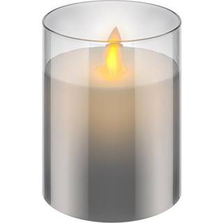 LED ægte vokslys i glas - 7,5 x 10 - 1 stk - Hvid