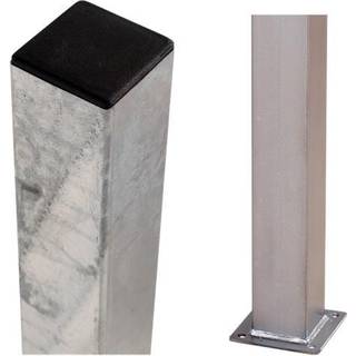 Plus stålstolpe 8x8x150cm varmgalvaniseret med fod