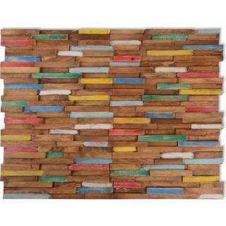 vægbeklædningspaneler 10 stk. 1,03 m² massivt teaktræ