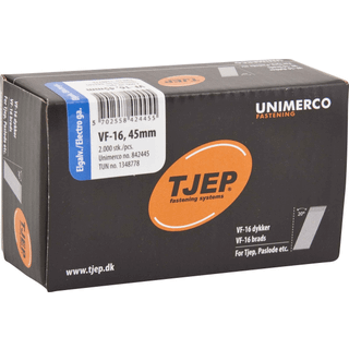 Tjep dykker elgalv. VF16 1,6x45 2000stk/pk 842445