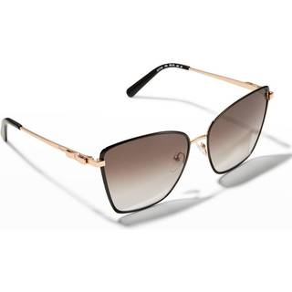 Ferragamo Kvinde SF279S 786 Solbriller Metal Sort/Guld Grå Sommerfugl Skygge