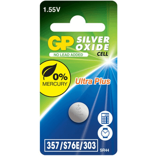 GP Batteri til ur, silveroxid 357F/S76E/303/SR44W/SR...