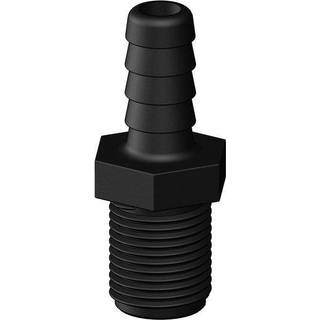 Slangnippel TruDesign Tails Straight Male Threaded, komposit, 1/2" G (BSP) (udvendig) til 13 mm (1/2") slange, sort