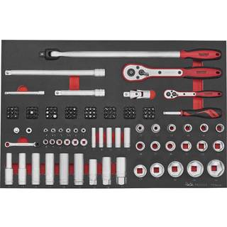 Teng Tools Topnøglesæt med 126 dele med 1/4\" og 1/2\" firkantfatning TTESK126
