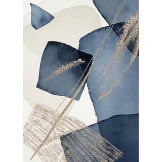 Venture Design Blue swirl poster 21 x 30 cm Beige