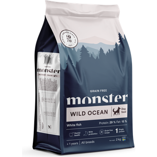 Monster Wild Ocean (Sensitive) - Kornfrit og Hvid fisk - 2kg