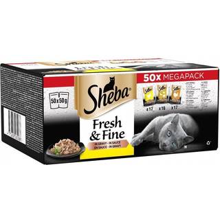 Sheba Fresh & Fine portionsposer med kylling, fjerkræ og kalkun i sauce multipack 66.78 DKK/1 kg