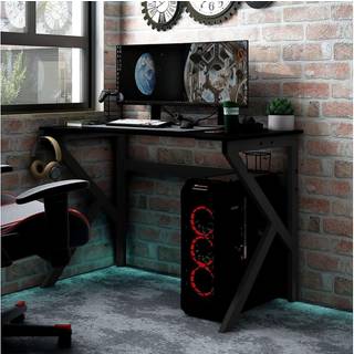 gamerbord 110x60x75 cm K-formede ben sort