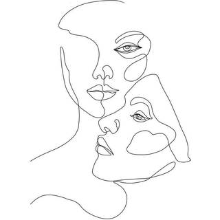 Faces Plakat - Sort og Hvid