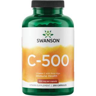 SWANSON C-vitamin 500 mg + vilde roser 250 kapsler