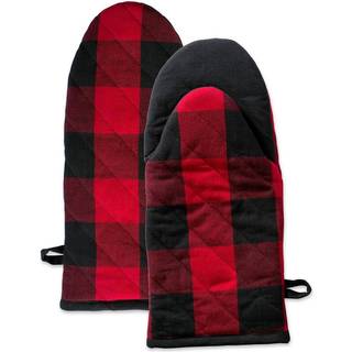DII Buffalo Check Kitchen Collection Classic Farmhouse Kitchen Set Oven Mitt Pink & White 2 Piece