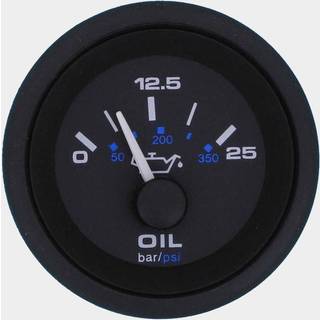Transmissionstrykmåler Veethree Black Premier, dugfri, Ø52 mm, 12 V, VDO, 10 - 180 Ω, sølv/hvid, 0 - 400 psi