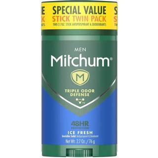 Mitchum Deodorant Antiperspirant Stick til m?nd Triple Odor Defense Usynlig fast 48 timers beskyttelse Dermatolog testet Ice Fresh 2,7 Oz (pakke
