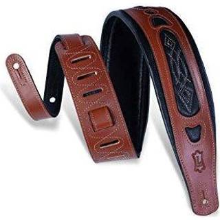 Levy's Rebel Leathers Guitarremmen Walnut Embroidered