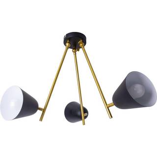 Triton loftlampe, sort og guld, 3 lyskilder