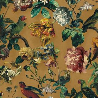 Flowers and Parrots - Mustard