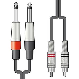 2 x Jack mono til 2 x Phono han kabel - 1.5 m