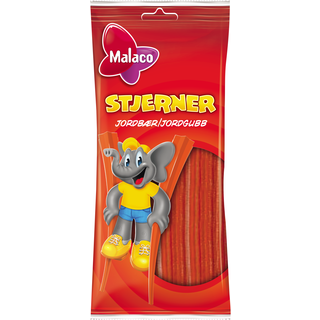 Malaco Stjerner Jordbær 92 g.