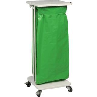 Sækko-Boy affaldsstativ m/hjul, låg og pedal 60L hvid