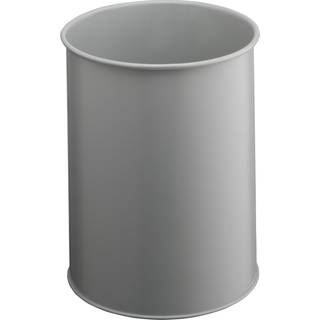 Durable papirkurv metal 15 liter rund lys grå