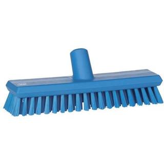 Vikan gulvskrubbe med vandgennemløb, medium børstehår 27cm blå