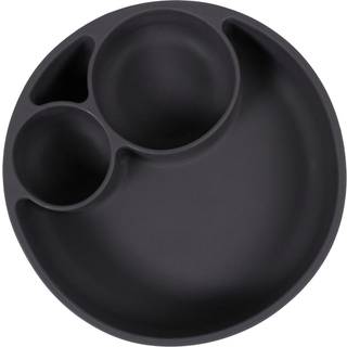 Filibabba Silicone divided plate - Stone Grey