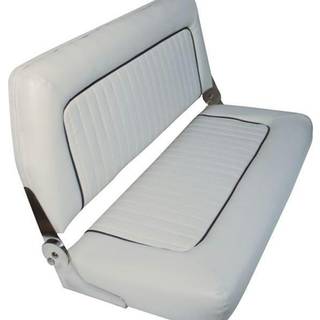 Foldbar bådsofa ESM Standard, 92 x 49 x 56 cm, lysegrå med marineblå detaljer