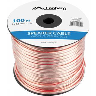 Lanberg Højttalerkabel 2x 1.5mm² (100 Meter) Transparent