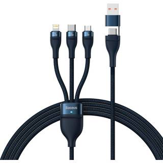 Baseus 3in1 USB cable Flash Series 2 USB-C + micro USB + Lightning 100W 1.2m (blue)