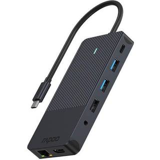 RAPOO Multiport USB-C UCM-2006 12-i-1 USB-C-Adapter USB hub - 12 ports - Sort