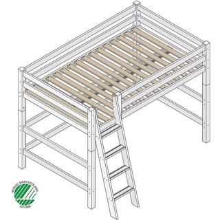 Hoppekids ECO Luxury Mellemhøj seng med skrå stige - 120x200 cm