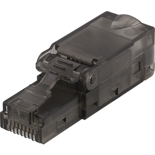 DELTACO RJ45 plug Cat6A, unshielded, tool-less, grey