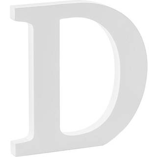 Træbogstav D - hvid 20 cm høj