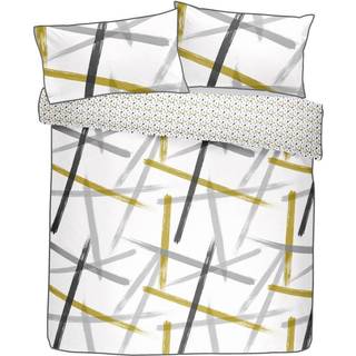 Appletree Appletree Grey Leda Geo Piped 100% Cotton Duvet Cover and Pillowcase Set