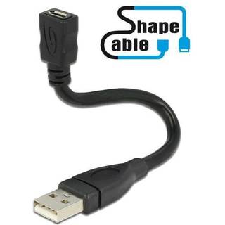 USB 2.0 Micro-B hun til USB-A han - ShapeCable serie - 50 cm