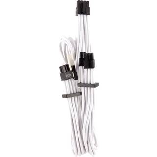 CORSAIR Premium Individually Sleeved Split PCIe cable (2 connectors)_ Type 4 (Generation 4)_ WHITE