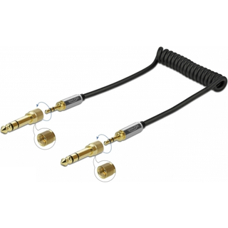 Delock Spiral Minijack 3.5 mm / Jack 6.35 mm kabel - 1 m