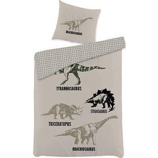 Sengetøj 140x200 cm - Dinosaur sengetøj - 2 i 1 design - 100% bomulds sengesæt