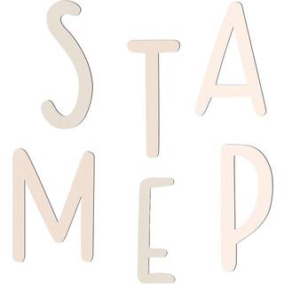 Sebra bogstaver i træ A - Å - Birchbark beige H