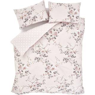 Catherine Lansfield Catherine Lansfield Pink Canterbury Glitter Print Duvet Cover and Pillowcase Set