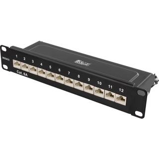 Deltaco 10-PATCH15 10" patch panel 12xRJ45 Cat6a STP 10Gbps metal black
