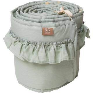 NG Baby Stødpude Vugge Linned Med Flæse Sage Green One Size      Unisex