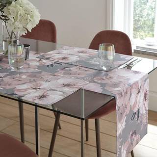 Catherine Lansfield Catherine Lansfield Grey Dramatic Floral 100% Cotton Table Runner