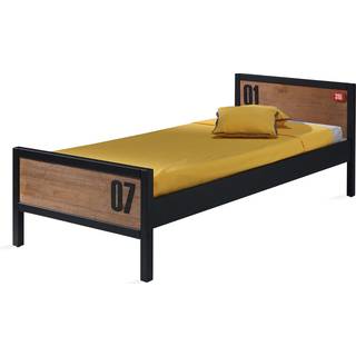 Enkeltseng 90 x 200 – Alex, natur/træ og metal