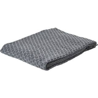 Dacore Plaid Bomuld 125 x 150 cm. - Mørkegrå/Natur Strib